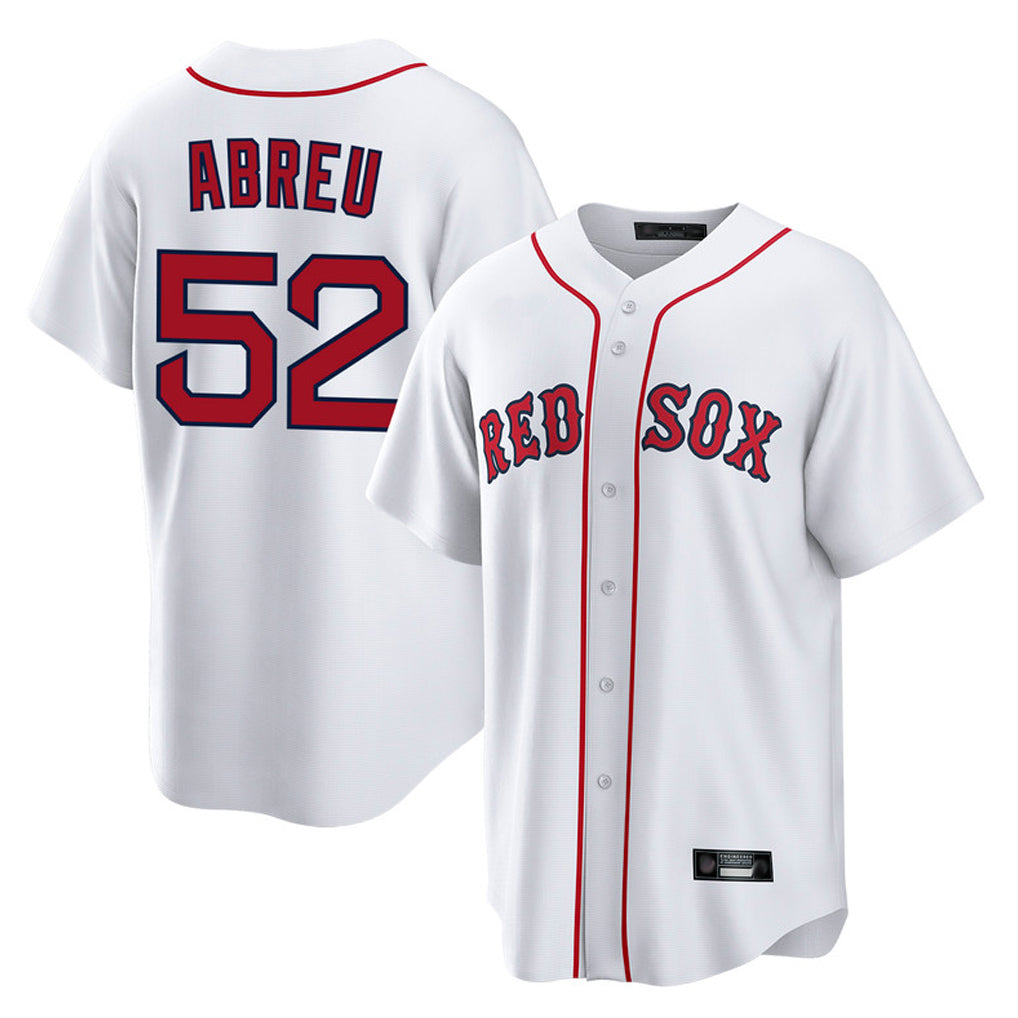 B.Red Sox #52 Wilyer Abreu Player White Home Game Ddoa Stitched Jerseys