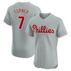 P.Phillies #7 Trea Turner Player Gray Home Limited Elite Ddoa Stitched Jerseys