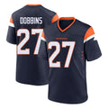 D.Broncos #27 J.K. Dobbins Player Navy Home Game Ddoa Stitched Jerseys