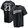 Athletics #23 Shea Langeliers Player Black Fashion Home Game Ddoa Stitched Jerseys