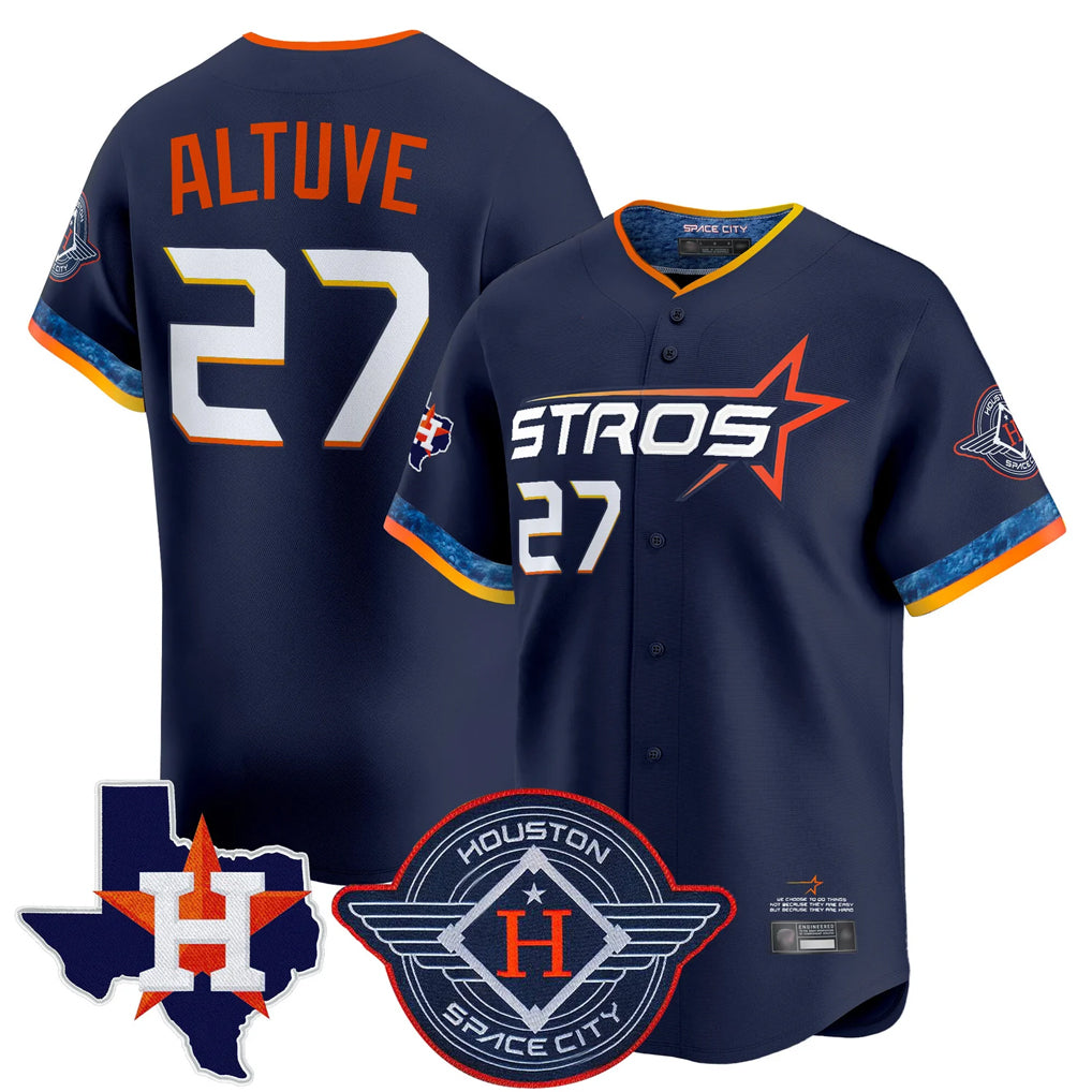 H.Astros #27 Jose Altuve Player Navy City Connect Texas Patch Vapor Premier Limited Home Ddoa Stitched Jerseys