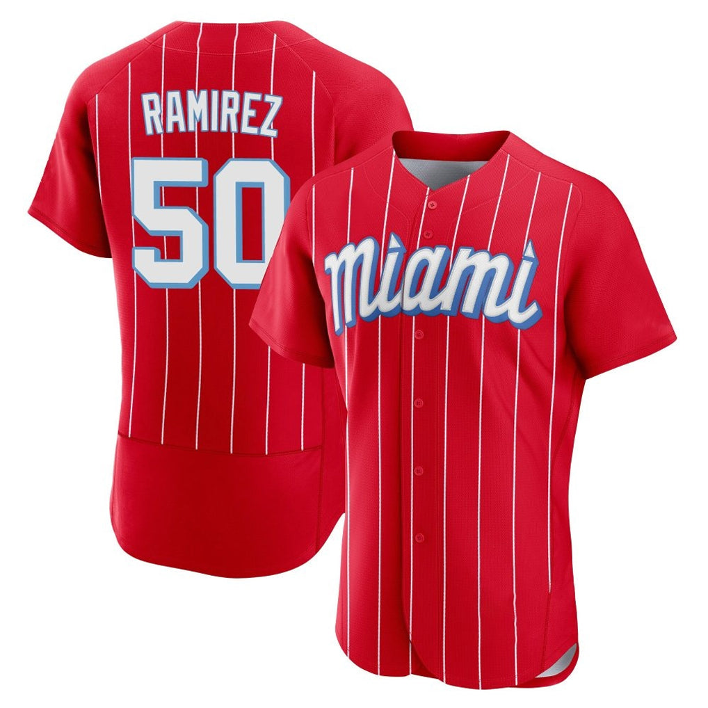M.Marlins #50 Agustin Ramirez Player Red City Connect Home Limited Elite Ddoa Stitched Jerseys