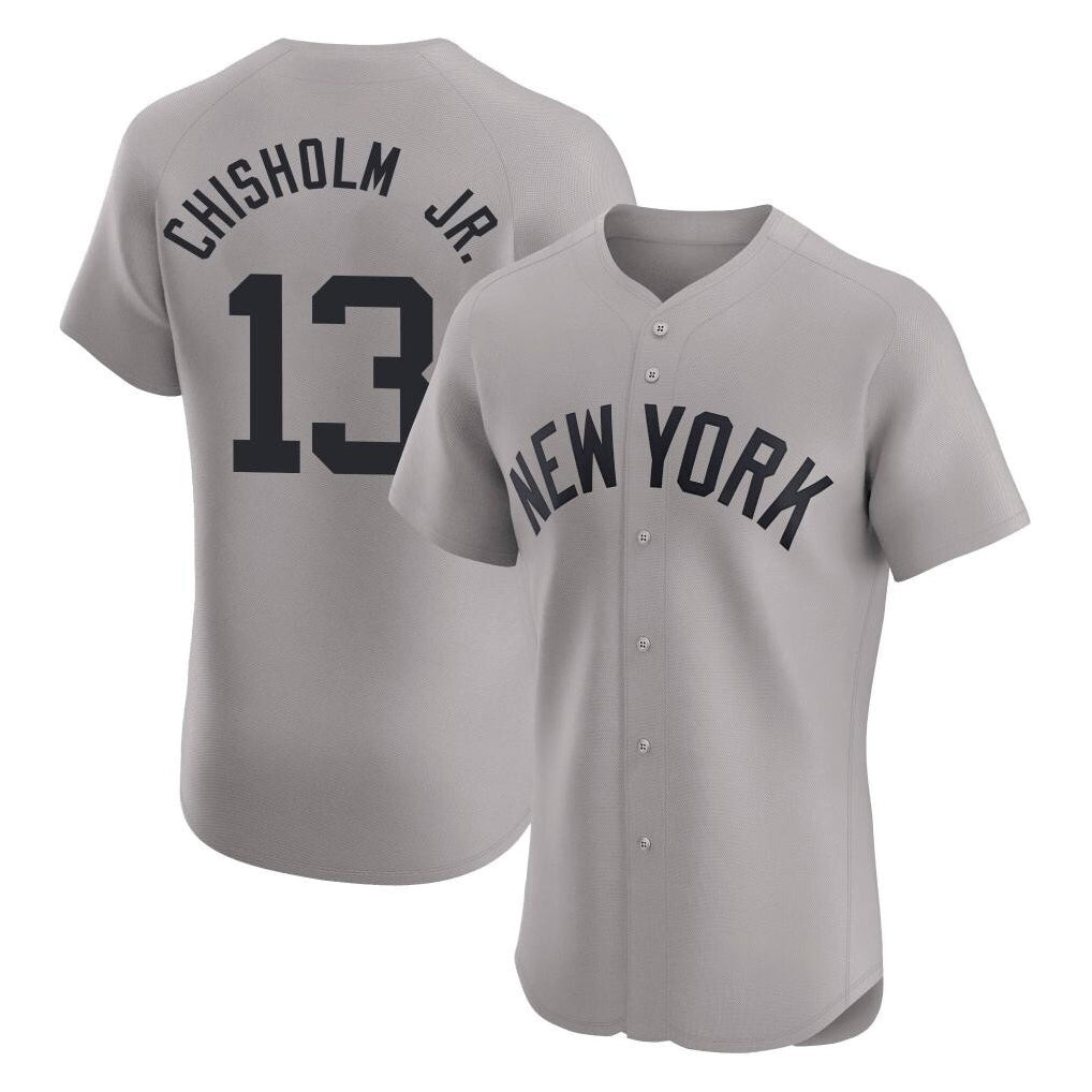 NY.Yankees #13 Jazz Chisholm Jr Player Gray Limited Elite Home Ddoa Stitched Jerseys