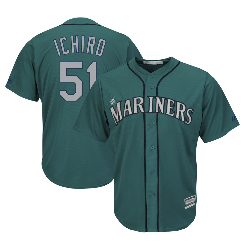 S.Mariners #51 Ichiro Suzuki Player Aqua Majestic Cool Base Limited Ddoa Stitched Jerseys