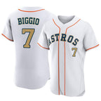 H.Astros #7 Craig Biggio Player Gold Collection Limited Elite Home Ddoa Stitched Jerseys