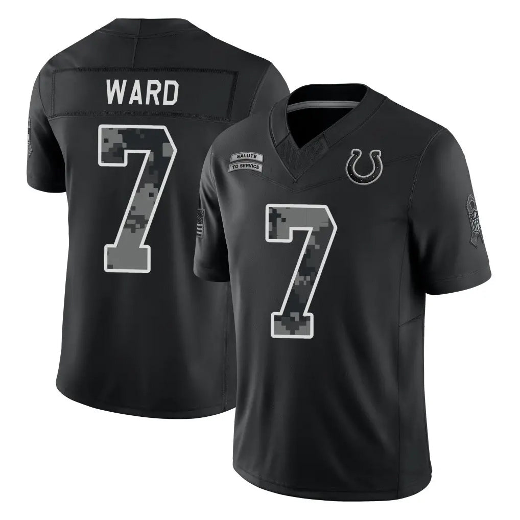 IN.Colts #7 Charvarius Ward Sr. Player Black Limited 2026 Salute to Service Home Game Ddoa Stitched Jerseys