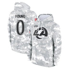 LA.Rams #0 Byron Young Player Arctic Camo Salute to Service Hoodies Limited Game Ddoa Stitched Jerseys