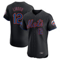 NY.Mets #12 Francisco Lindor Player Black Home Limited Elite Ddoa Stitched Jerseys