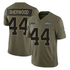 NY.Jets #44 Jamien Sherwood Player Olive 2025 Salute To Service Limited Ddoa Stitched Jerseys
