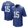 NY.Giants #15 Jordan Stout Player Royal Home Game Ddoa Stitched Jerseys