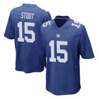 NY.Giants #15 Jordan Stout Player Royal Home Game Ddoa Stitched Jerseys