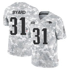 NE.Patriots #31 Kevin Byard Player Arctic Camo Salute To Service Limited Game Ddoa Stitched Jerseys