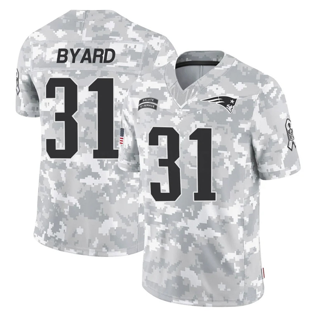 NE.Patriots #31 Kevin Byard Player Arctic Camo Salute To Service Limited Game Ddoa Stitched Jerseys