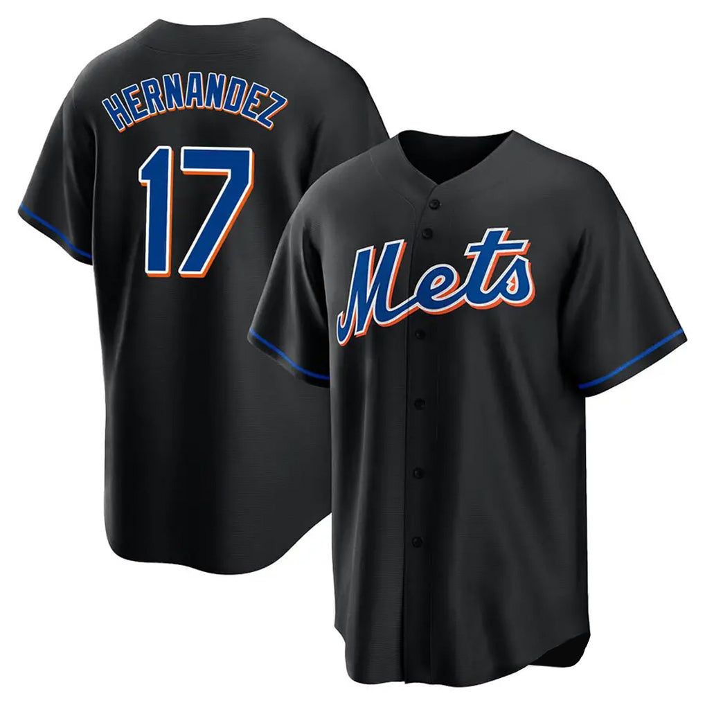 NY.Mets #17 Keith Hernandez Player Black Replica Home Game Ddoa Stitched Jerseys
