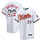 B.Orioles #29 Samuel Basallo Player White USA 250 Fourth of July Home Game Ddoa Stitched Jerseys