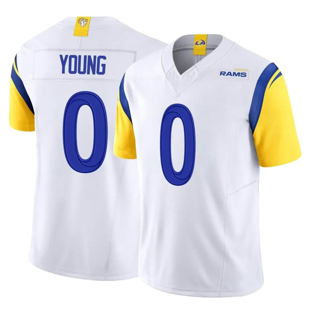 LA.Rams #0 Byron Young Player White Limited Vapor F.U.S.E. Home Game Ddoa Stitched Jerseys