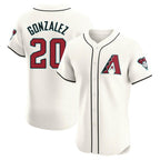 A.Diamondbacks #20 Luis Gonzalez Player Cream Limited Elite Home Game Ddoa Stitched Jerseys