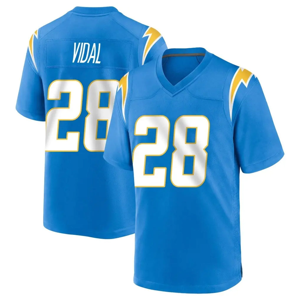 LA.Chargers #28 Kimani Vidal Player Blue Home Game Ddoa Stitched Jerseys