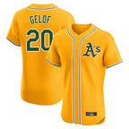 Athletics #20 Zack Gelof Player Gold Limited Elite Home Game Ddoa Stitched Jerseys
