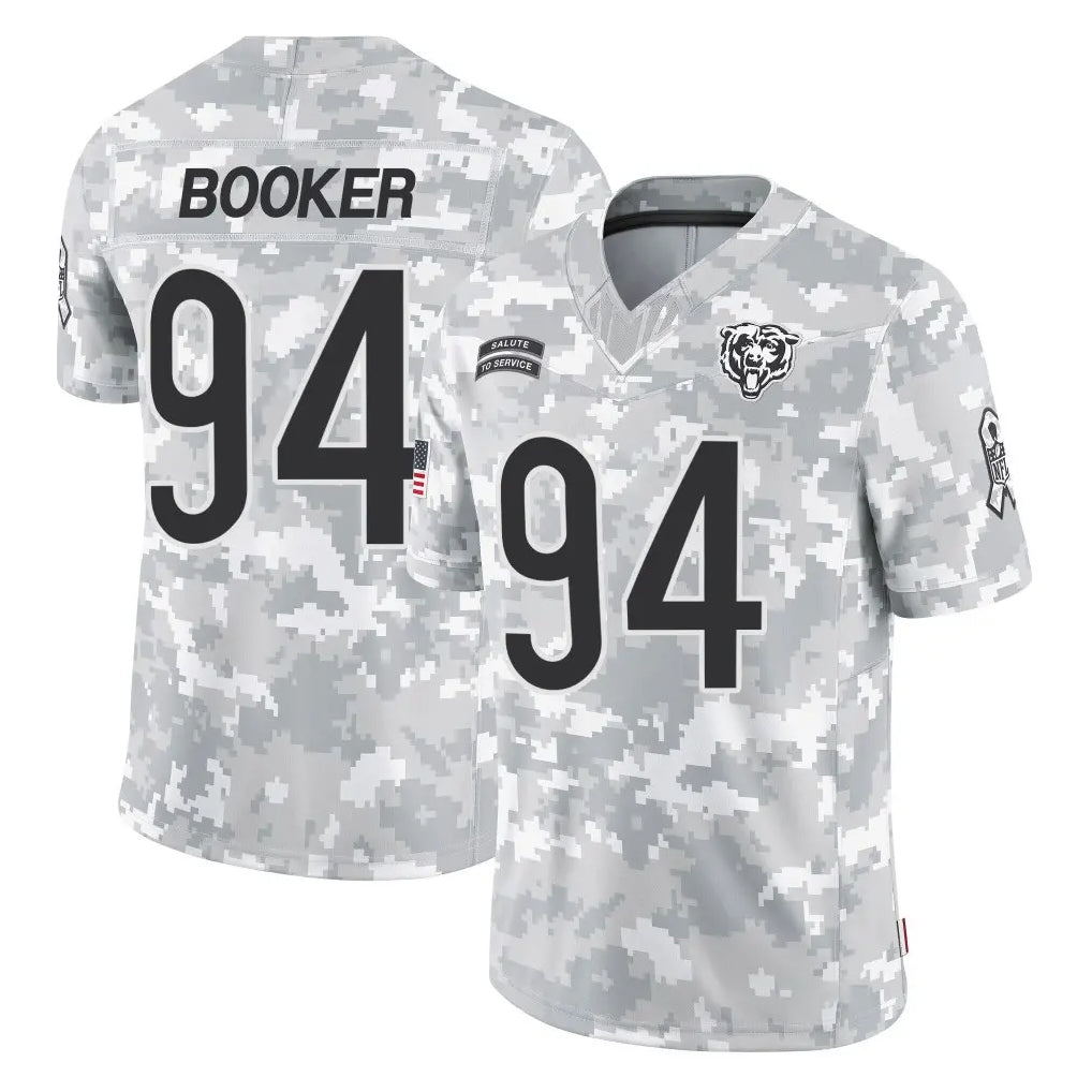 C.Bears #94 Austin Booker Player Arctic Camo Salute to Service Limited Ddoa Stitched Jerseys