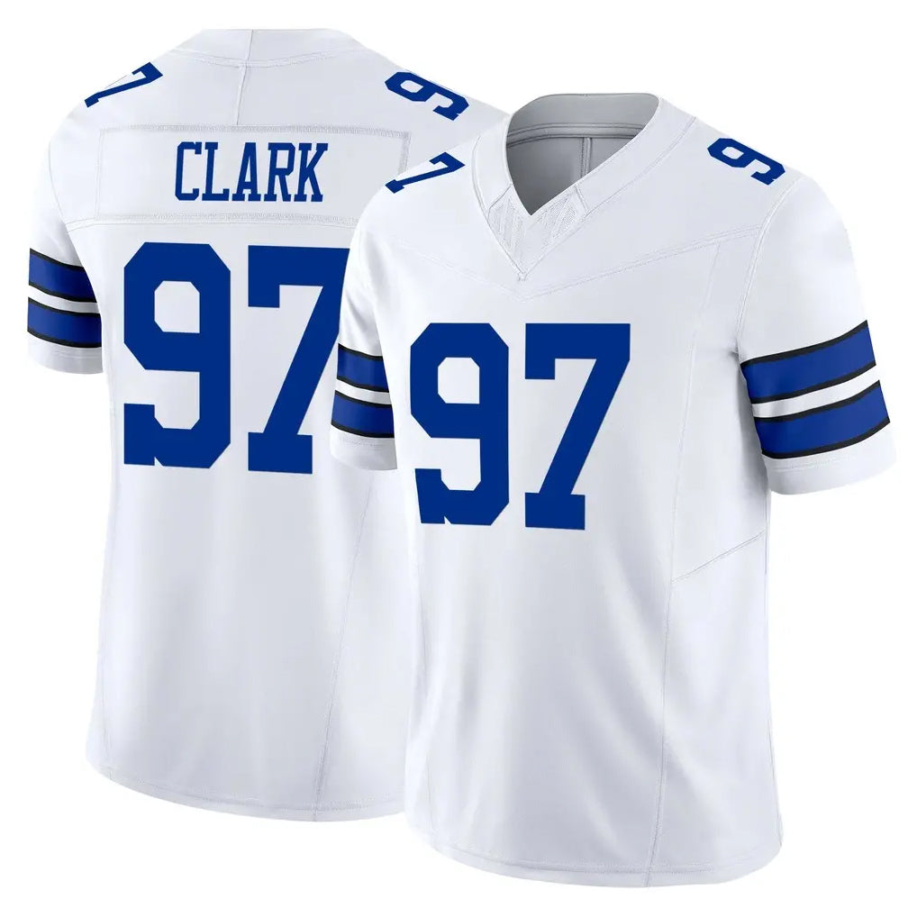 D.Cowboys #97 Kenny Clark Player White Limited Vapor F.U.S.E. Home Game Ddoa Stitched Jerseys