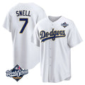 LA.Dodgers #7 Blake Snell Player Gold White World Series Home Game Ddoa Stitched Jerseys