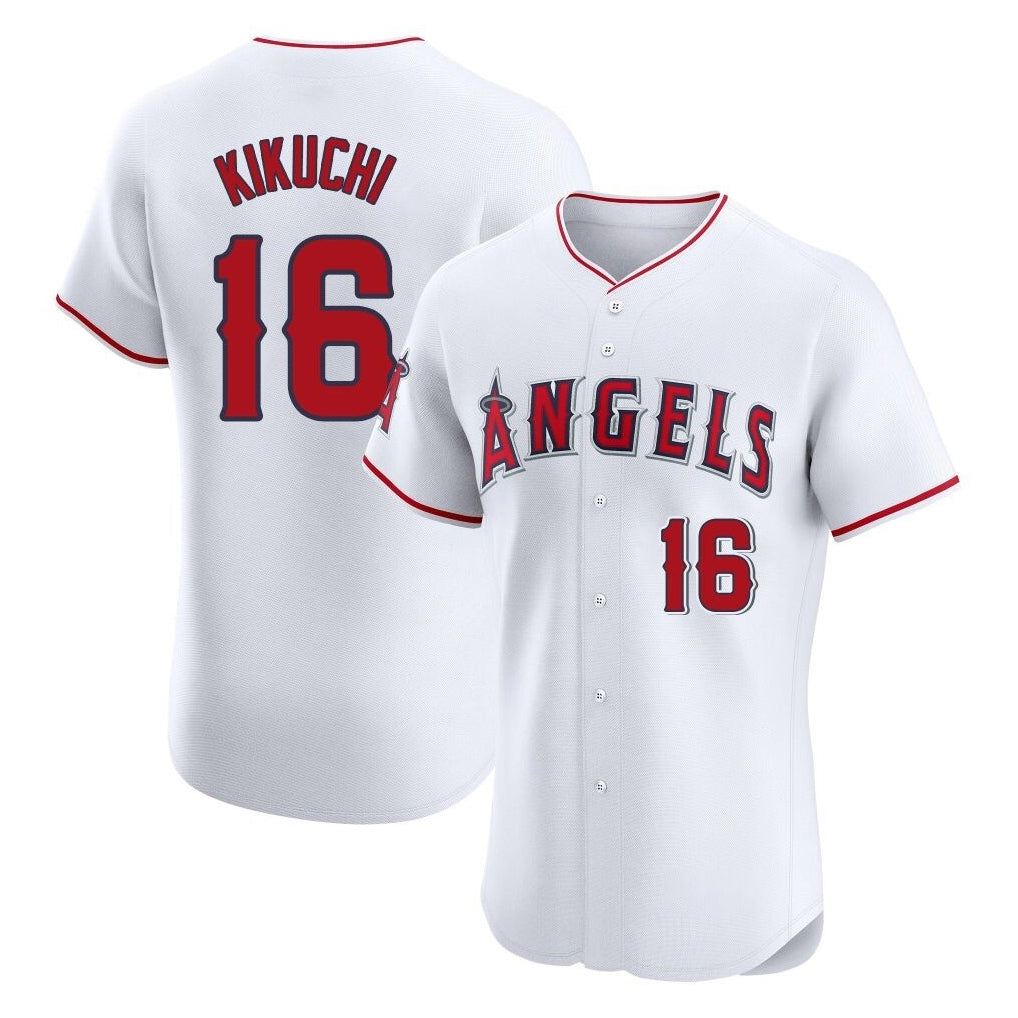 LA.Angels #16 Yusei Kikuchi Player White Limited Elite Ddoa Stitched Home Jerseys