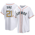 H.Astros #21 Yainer Diaz Player Gold Collection Game Home Ddoa Stitched Jerseys
