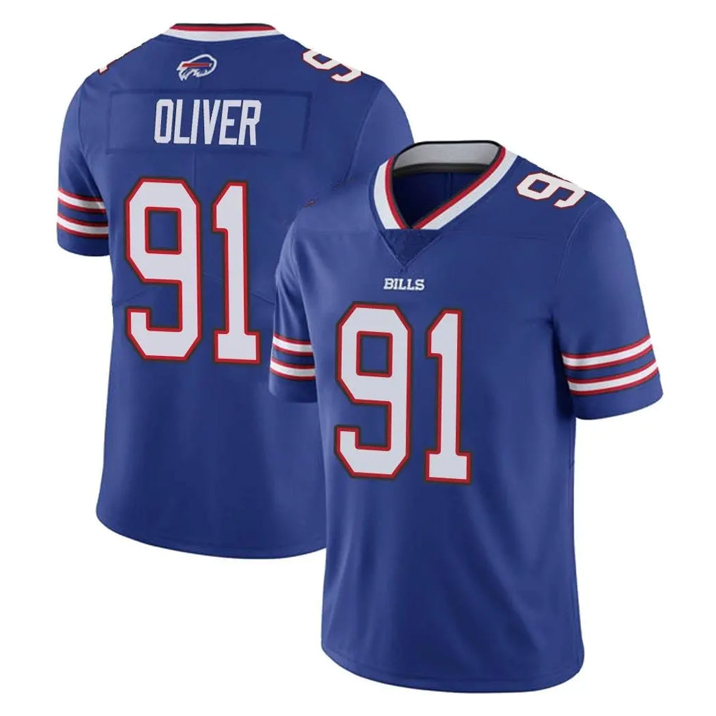 B.Bills #91 Ed Oliver Player Royal Vapor Untouchable Limited Ddoa Stitched Jerseys