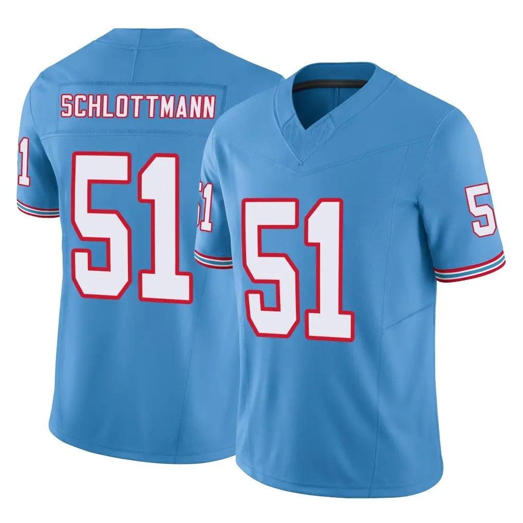 T.Titans #51 Austin Schlottmann Player Light Blue Limited Vapor F.U.S.E. Home Game Ddoa Stitched Jerseys