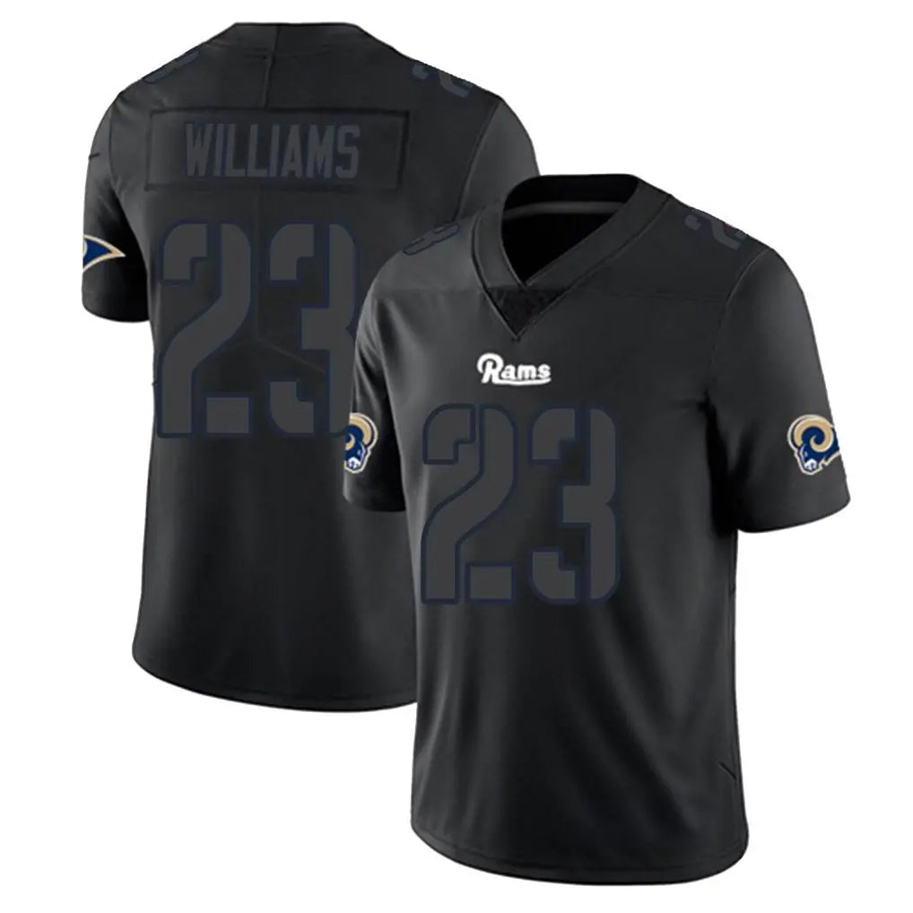 LA.Rams #23 Kyren Williams Player Black Impact Limited Home Game Ddoa Stitched Jerseys