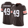 C.Browns #49 Carson Schwesinger Player Brown Vapor F.U.S.E. Limited Home Game Ddoa Stitched Jerseys