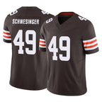 C.Browns #49 Carson Schwesinger Player Brown Vapor F.U.S.E. Limited Home Game Ddoa Stitched Jerseys