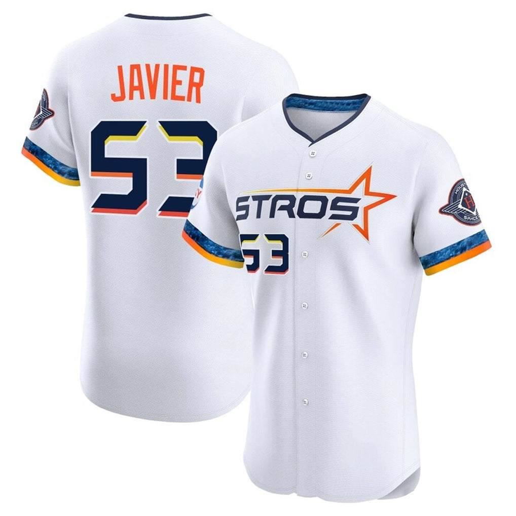 H.Astros #53 Cristian Javier Player White City Connect Limited Elite Home Ddoa Stitched Jerseys