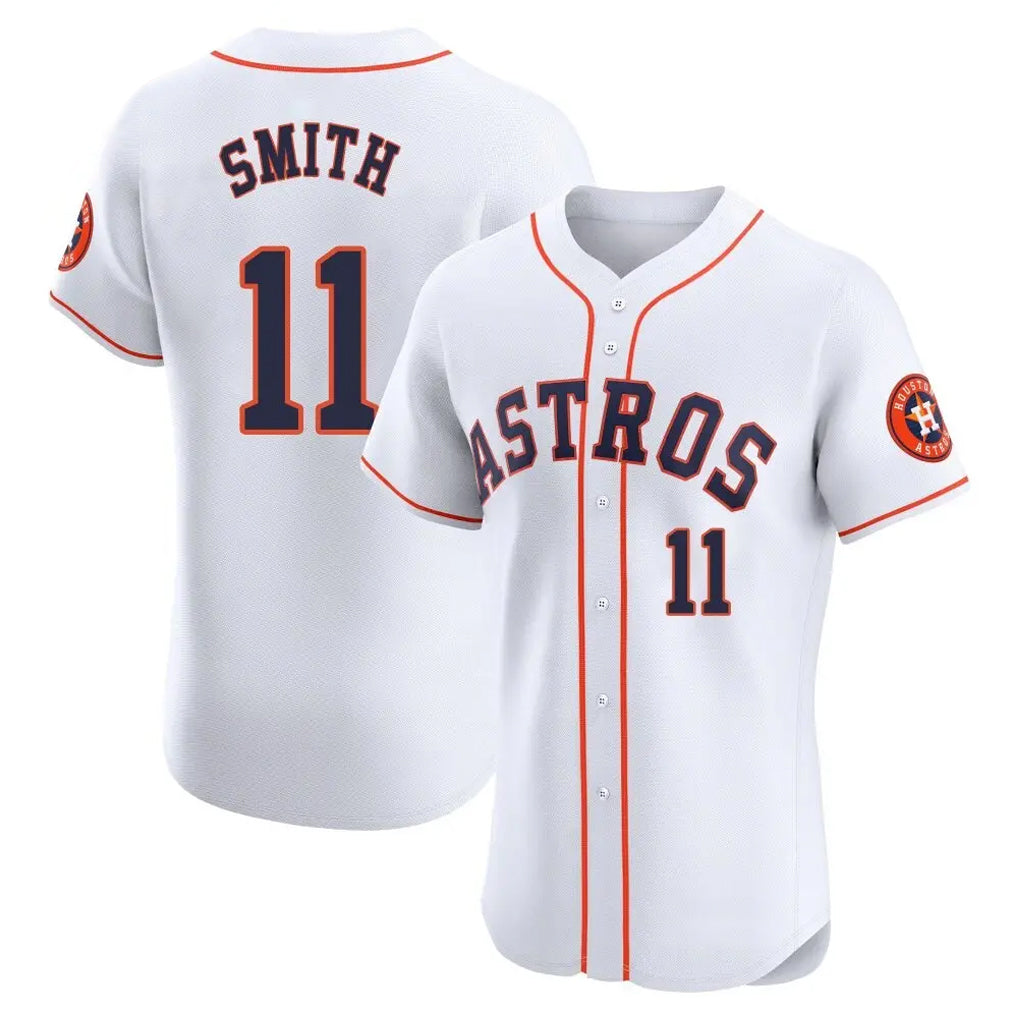 H.Astros #11 Cam Smith Player White Limited Elite Home Ddoa Stitched Jerseys