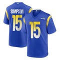 LA.Rams #15 Ty Simpson Player Royal Home Game Ddoa Stitched Jerseys