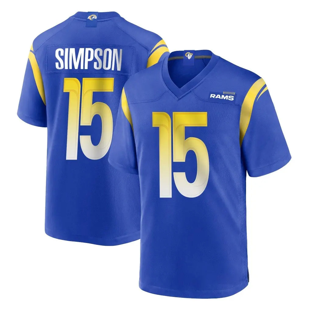 LA.Rams #15 Ty Simpson Player Royal Home Game Ddoa Stitched Jerseys
