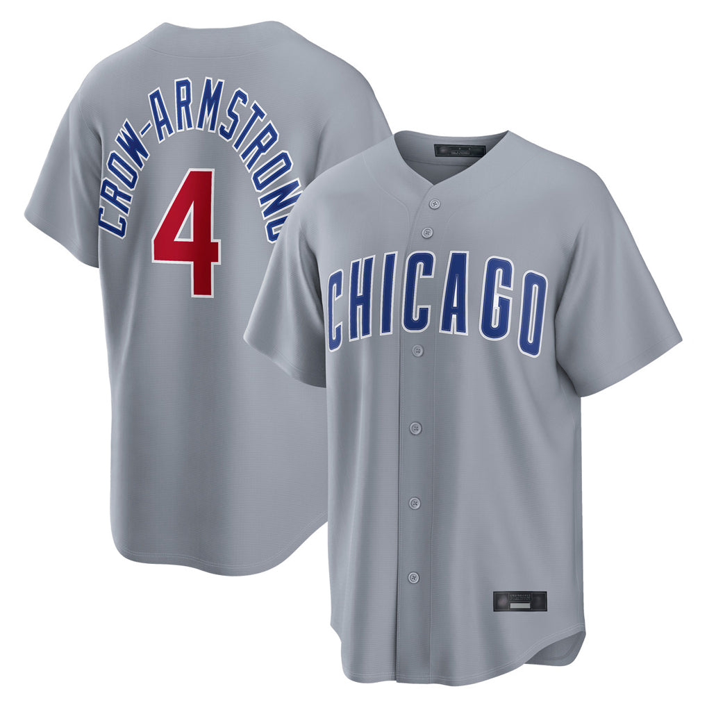 C.Cubs #4 Pete Crow-Armstrong Player Gray Home Game Ddoa Stitched Jerseys