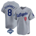 LA.Dodgers #8 Enrique Hern¨¢ndez Player Gray World Series Meet Limited Home Ddoa Stitched Jerseys