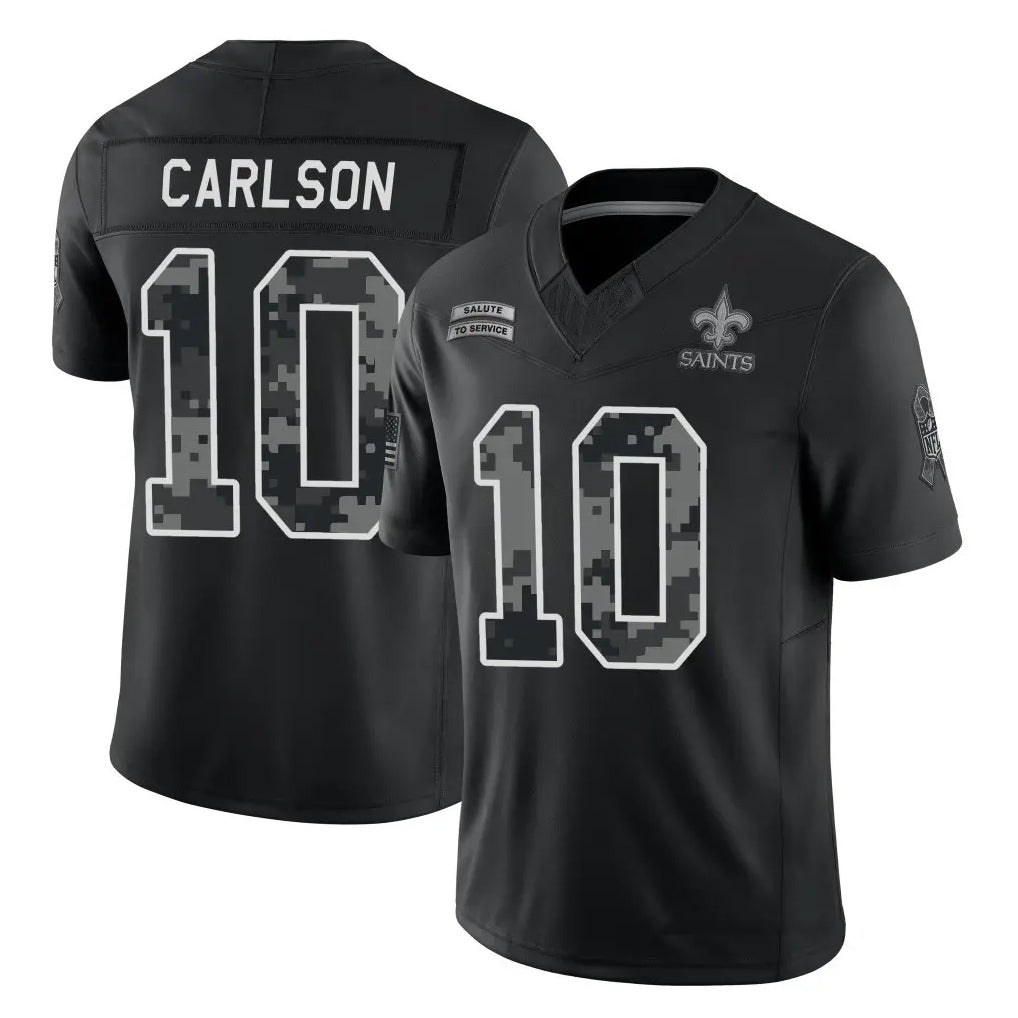 NO.Saints #10 Daniel Carlson Player Black Limited 2026 Salute to Service Home Game Ddoa Stitched Jerseys