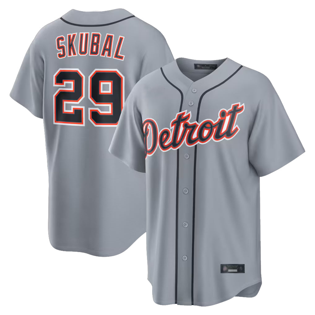 D.Tigers #29 Tarik Skubal Player Gray Home Game Ddoa Stitched Jerseys