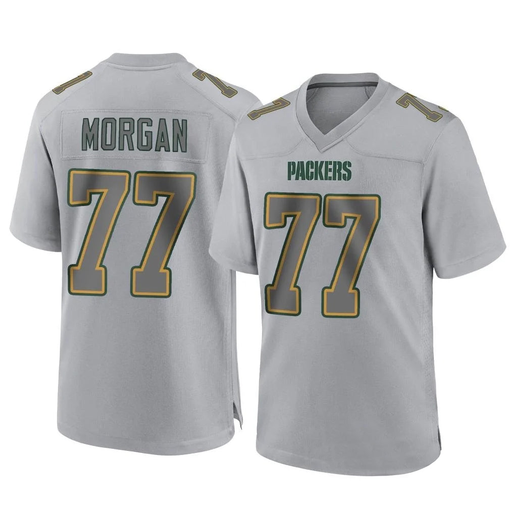 GB.Packers #77 Jordan Morgan Player Gray Atmosphere Fashion Home Game Ddoa Stitched Jerseys