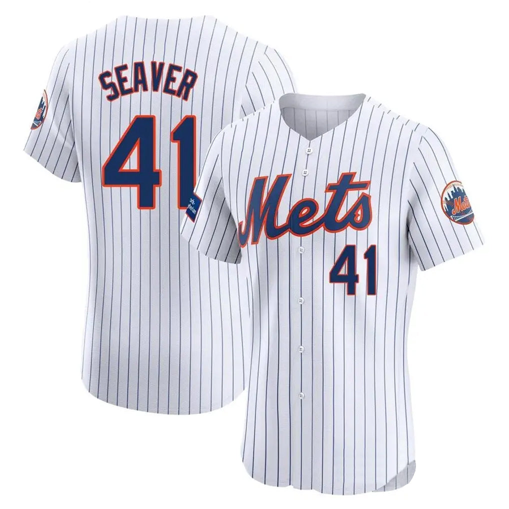 NY.Mets #41 Tom Seaver Player White Home Limited Elite Ddoa Stitched Jerseys