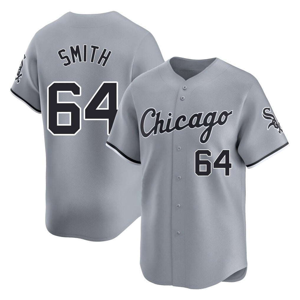 C.White Sox #64 Shane Smith Player Gray Road Limited Home Ddoa Stitched Jerseys