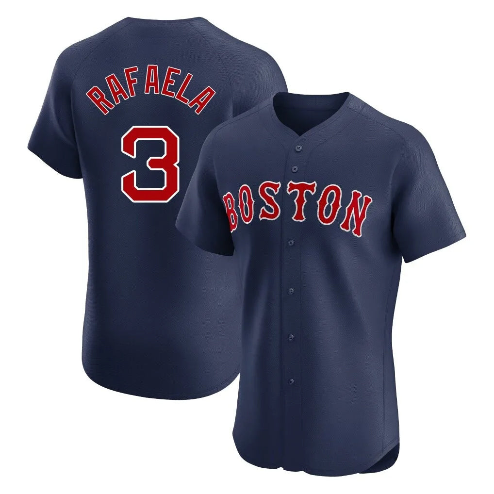 B.Red Sox #3 Ceddanne Rafaela Player Navy Limited Elite Home Game Ddoa Stitched Jerseys