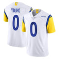 LA.Rams #0 Byron Young Player White Limited Vapor Untouchable Home Game Ddoa Stitched Jerseys