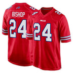 B.Bills #24 Cole Bishop Player Red Home Game Ddoa Stitched Jerseys