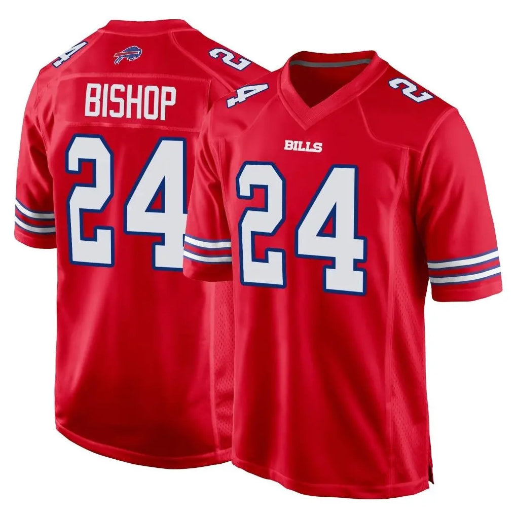 B.Bills #24 Cole Bishop Player Red Home Game Ddoa Stitched Jerseys