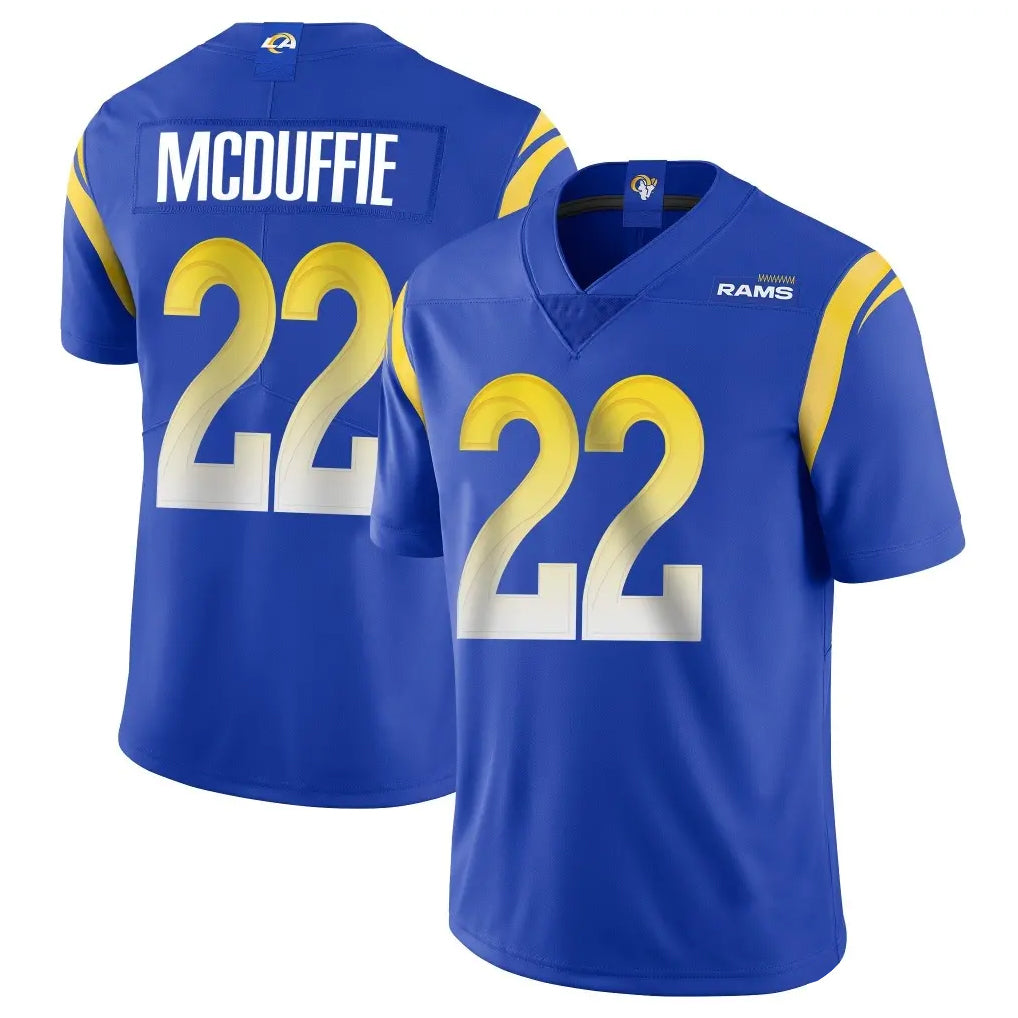 LA.Rams #22 Trent McDuffie Player Royal Limited Vapor Untouchable Home Game Ddoa Stitched Jerseys