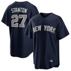 NY.Yankees #27 Giancarlo Stanton Player Navy Replica Game Ddoa Stitched Jerseys